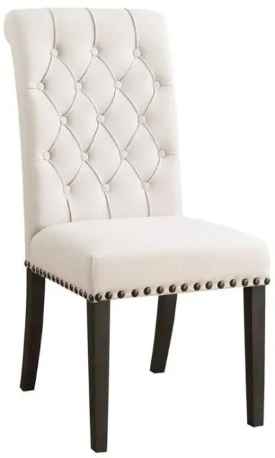 Alana Upholstered Side Chairs Beige and Smokey Black (Set of 2)