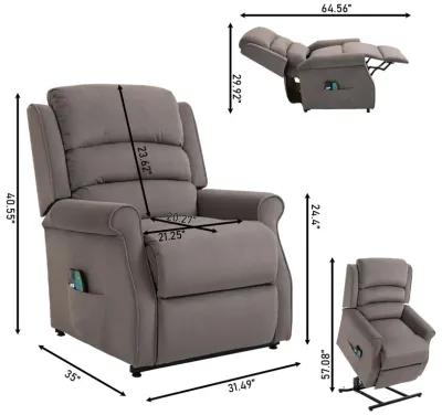 MONDAWE Chenille Fabric Power Lift Recliner Chair for Elderly with 8-Point Massage and Remote Control