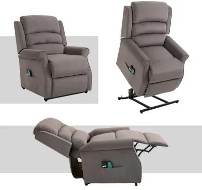 MONDAWE Chenille Fabric Power Lift Recliner Chair for Elderly with 8-Point Massage and Remote Control