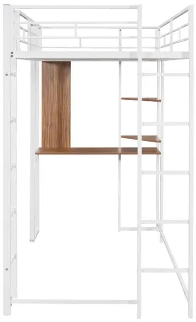 Merax Loft Bed Frame with 2 Built-in Ladders