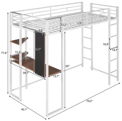 Merax Loft Bed Frame with 2 Built-in Ladders