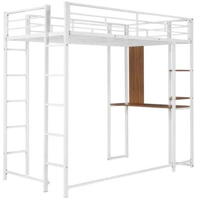 Merax Loft Bed Frame with 2 Built-in Ladders