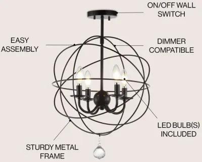 Alma 12" Metal LED Flush Mount, Oil Rubbed Bronze