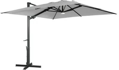 MONDAWE 10ft Square Solar LED Cantilever Patio Umbrella with Bluetooth Light for Outdoor Shade