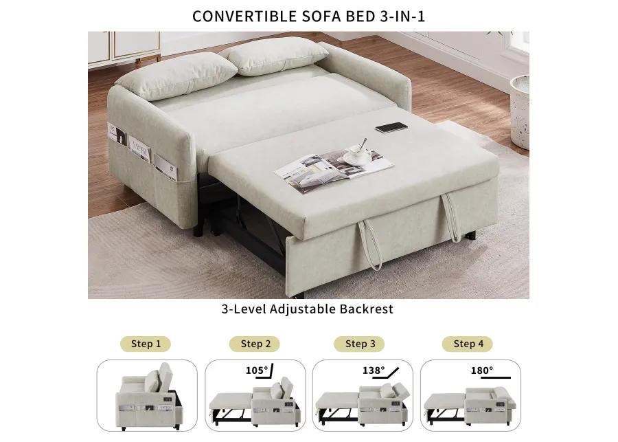 Merax Sleep Sofa Bed Loveseats Sofa Couch with Adjsutable Backrest