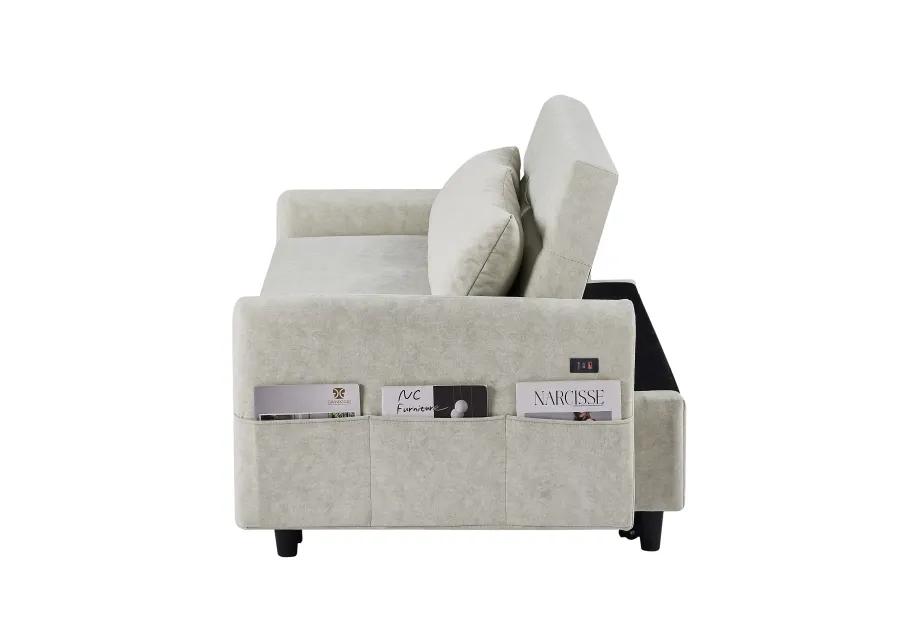 Merax Sleep Sofa Bed Loveseats Sofa Couch with Adjsutable Backrest