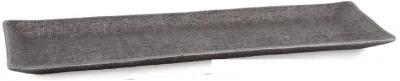 Rumi Decorative Tray Set of 2, Rectangular, Cast Aluminium, Pewter Gray - Benzara