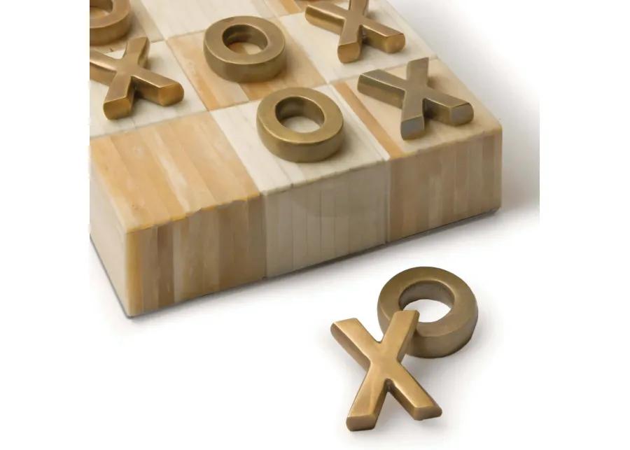 Tic Tac Toe Flat Board With Brass Pieces