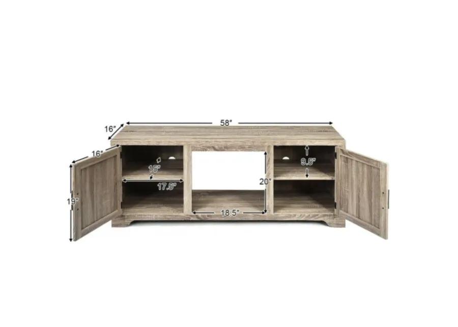 65 Inch Media Component TV Stand with Adjustable Shelves