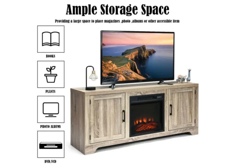 65 Inch Media Component TV Stand with Adjustable Shelves