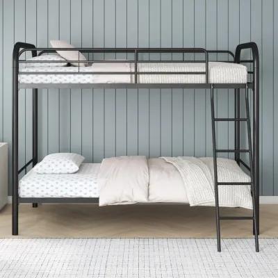 DHP Dusty Twin over Twin Metal Bunk Bed, Black