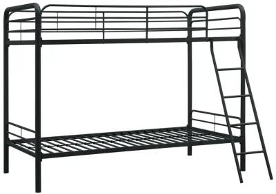 DHP Dusty Twin over Twin Metal Bunk Bed, Black