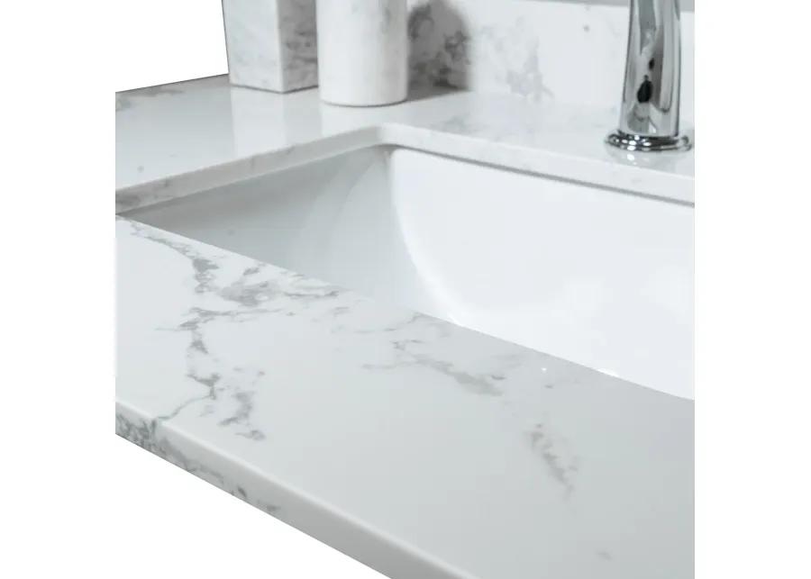 37 Inch Bathroom Vanity Top Stone Carrara New Style Tops With Rectangle Undermount