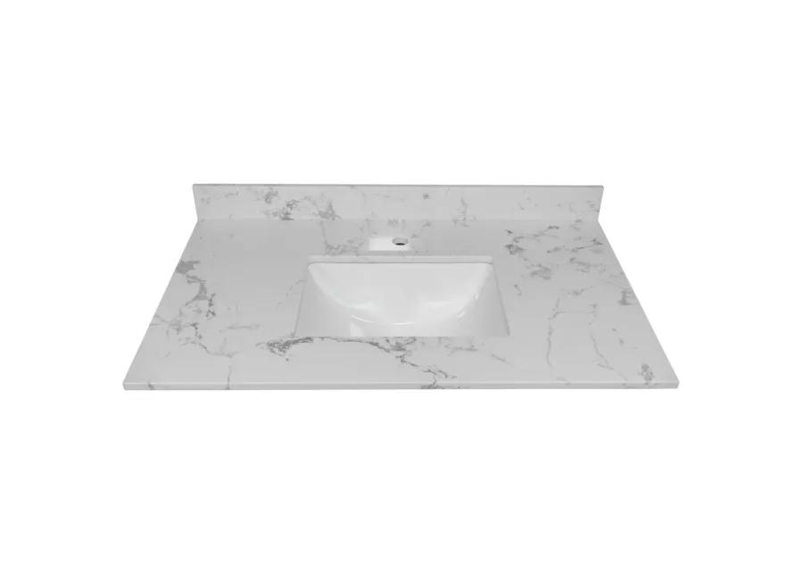 37 Inch Bathroom Vanity Top Stone Carrara New Style Tops With Rectangle Undermount