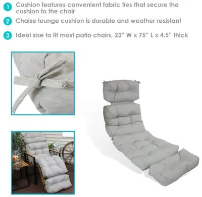 Sunnydaze Indoor/Outdoor Olefin Tufted Chaise Lounge Chair Cushions