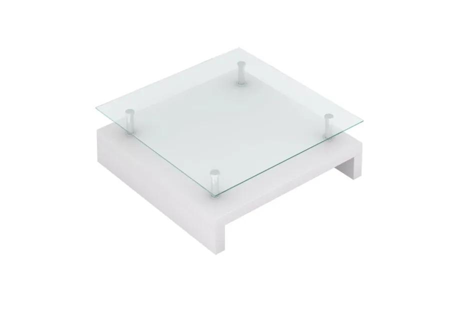 vidaXL Coffee Table with Glass Top White