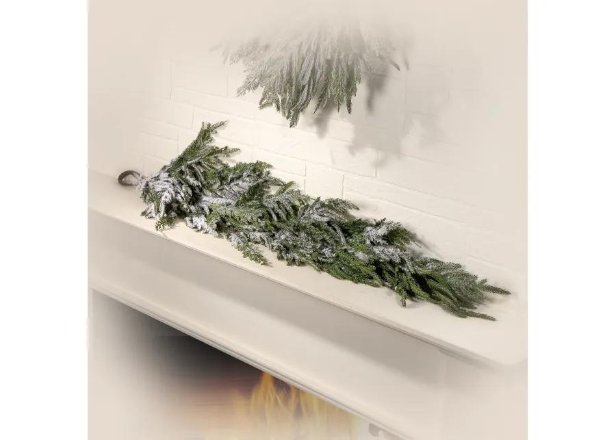 4' x 8" Frosted Norfolk Pine Artificial Christmas Garland  Unlit