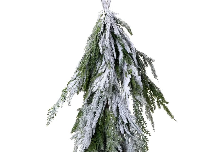 4' x 8" Frosted Norfolk Pine Artificial Christmas Garland  Unlit