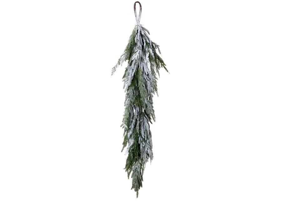 4' x 8" Frosted Norfolk Pine Artificial Christmas Garland  Unlit