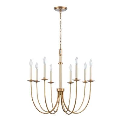 Neville 28'' Wide 8-Light Brass Chandelier