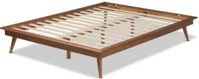 Baxton Studio Karine  Walnut Brown Finished Wood Queen Size Platform Bed Frame