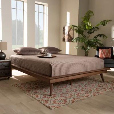 Baxton Studio Karine  Walnut Brown Finished Wood Queen Size Platform Bed Frame