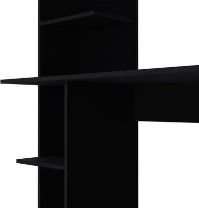 Toronto 120 Writing Desk, Four Shelves, Black -Office