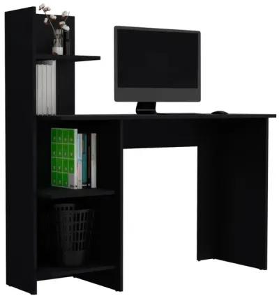 Toronto 120 Writing Desk, Four Shelves, Black -Office