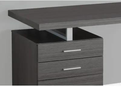 Monarch Specialties I 7426 Computer Desk, Home Office, Laptop, Left, Right Set-up, Storage Drawers, 48"L, Work, Metal, Laminate, Grey, Contemporary, Modern