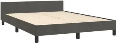 vidaXL Bed Frame with Headboard Dark Gray 53.9"x74.8" Full Velvet