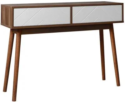 Mid-Century Modern Writing Desk with Spacious Work Surface and Storage