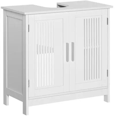 Bathroom Under Sink Cabinet Vanity Unit w/ Adjustable Storage Shelves, White