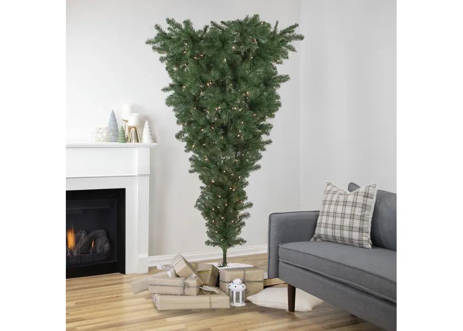 5.5' Pre-Lit Medium Upside Down Spruce Artificial Christmas Tree  Clear Lights