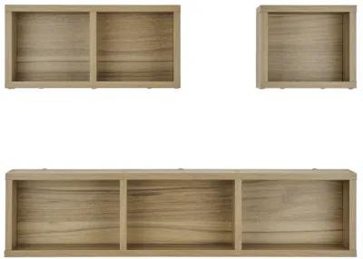 Bauhaus Floating Geometric Modular Cubby Wall Shelves - Set of 3 Sizes