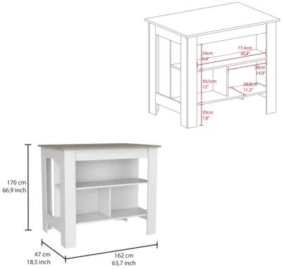 Kitchen Island Antibacterial Dozza, Kitchen, Light Gray / White