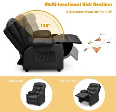 Hivvago Kids Recliner Chair with Cup Holder and Footrest for Children