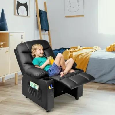 Hivvago Kids Recliner Chair with Cup Holder and Footrest for Children