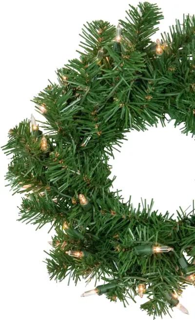 12"Pre-Lit Deluxe Dorchester Pine Artificial Christmas Wreath-35 Clear Lights