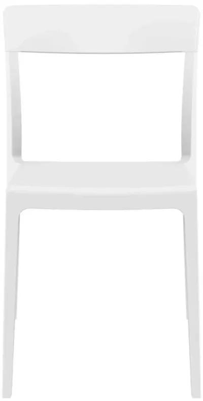 33" White Outdoor Patio Dining Chair