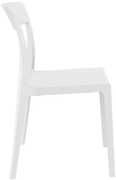 33" White Outdoor Patio Dining Chair