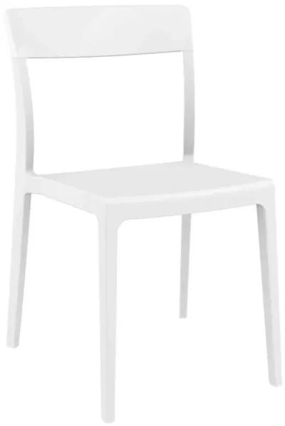 33" White Outdoor Patio Dining Chair