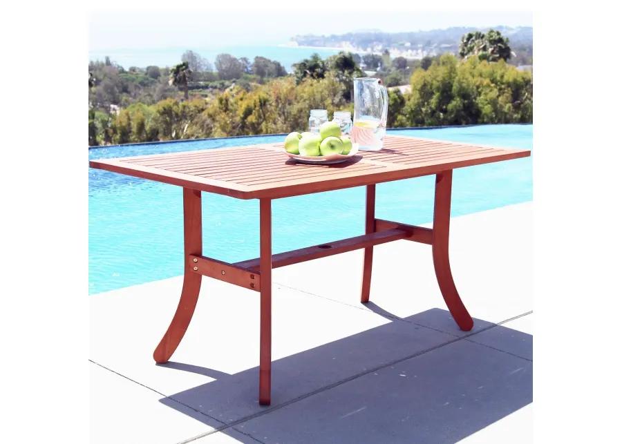 Malibu Outdoor Rectangular Dining Table With Curvy Legs