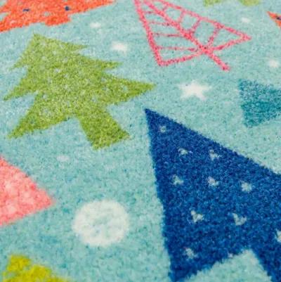 Tree Scatter Aqua 2' 6" x 4' 2" Kitchen Mat