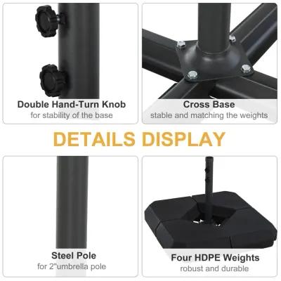 Umbrella Stabilizer: Steel Base with 4 Fillable Weights