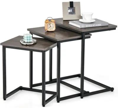 3 Pieces Multifunctional Coffee End Table Set