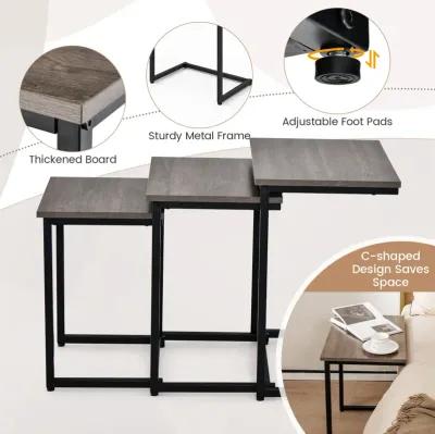 3 Pieces Multifunctional Coffee End Table Set