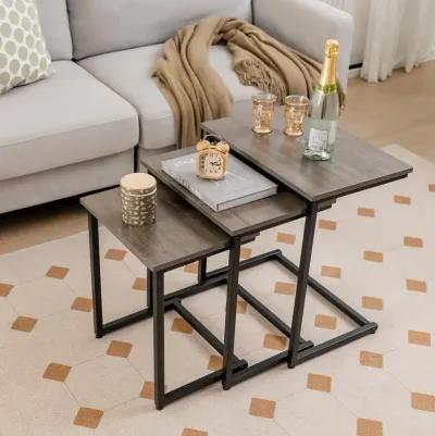 3 Pieces Multifunctional Coffee End Table Set