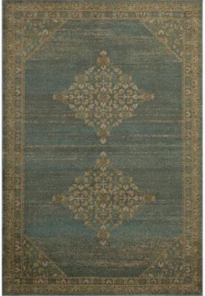 Mona Aqua/Wheat 7'6" x 10' Area Rug by Magnolia Home by Joanna Gaines x Loloi