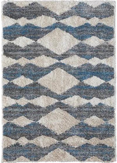 Mynka 39IFF Ivory/Gray/Blue 5' x 8' Rug