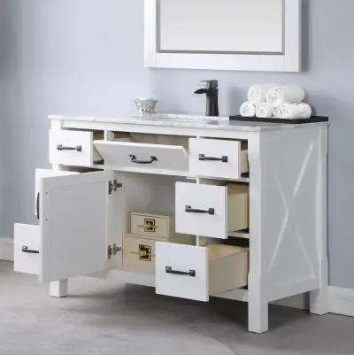 Altair 48 Single Bathroom Vanity Set in White with Mirror